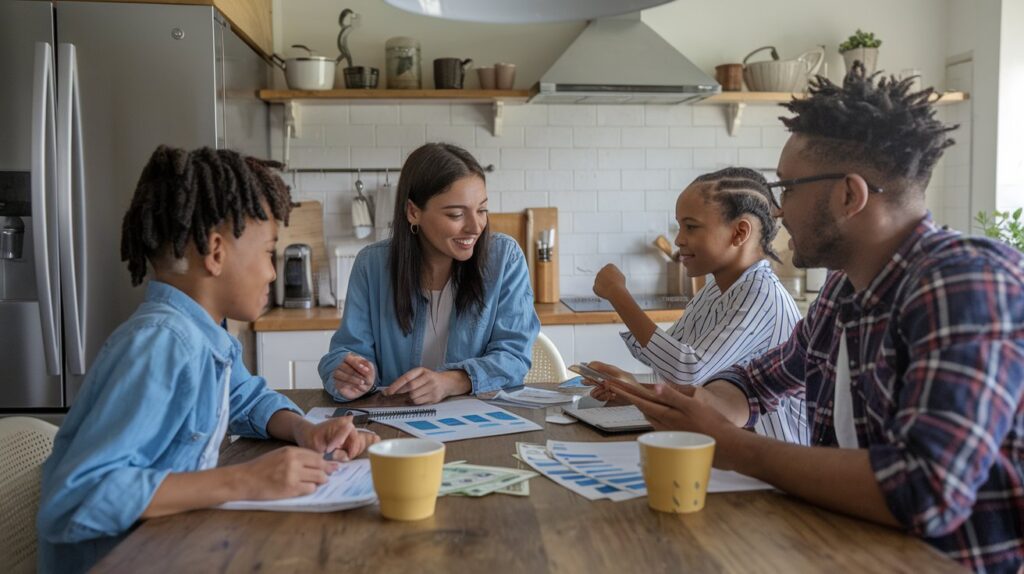 a family discussing financial goals at t NQYavoj8T1 J50Cq2t121w D1dgfYqAQOWCJsPlhkyyoQ