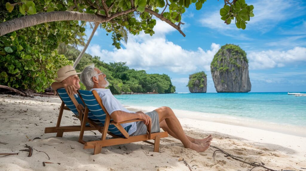 a senior couple relaxing on a beach symb ujZRpdJoQ2m1lluKhUIwQg AXsLbjL5TTCAqVerqXwfGQ